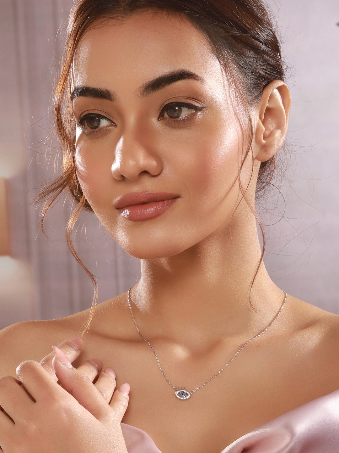 925 Sterling Silver Turkish Blue Evil Eye Pendant For Protection Necklace & Chain